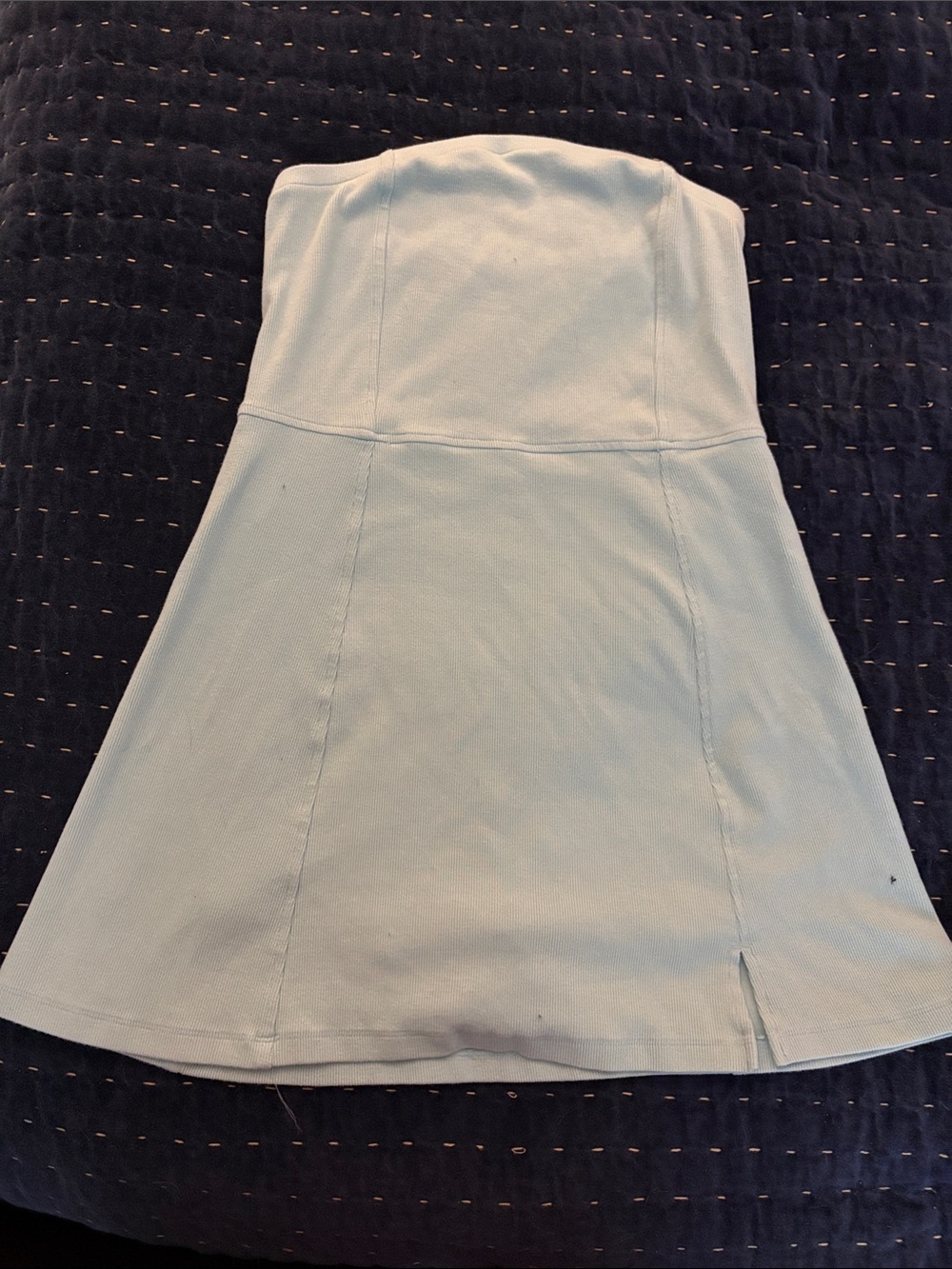 American Eagle Outfitters Strapless Pale Blue A-Line Dress